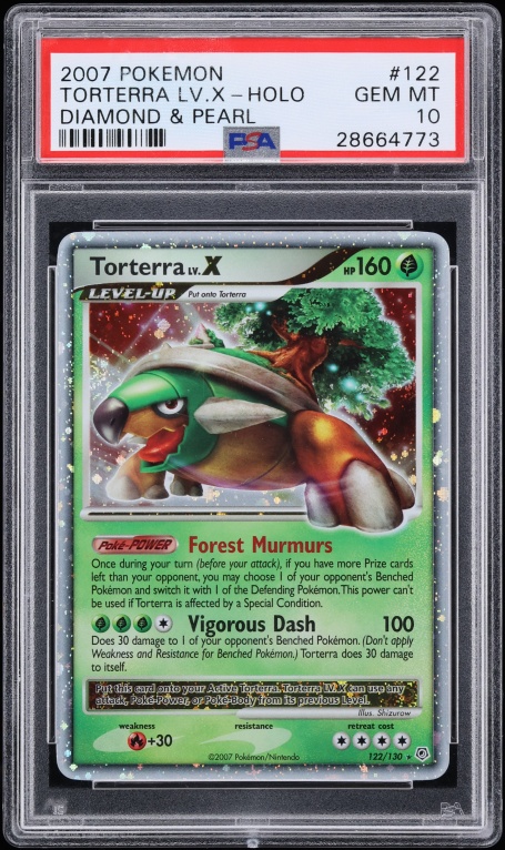 2007 Pokemon Diamond & Pearl Holo Torterra LV.X #122 PSA 10 GEM MINT