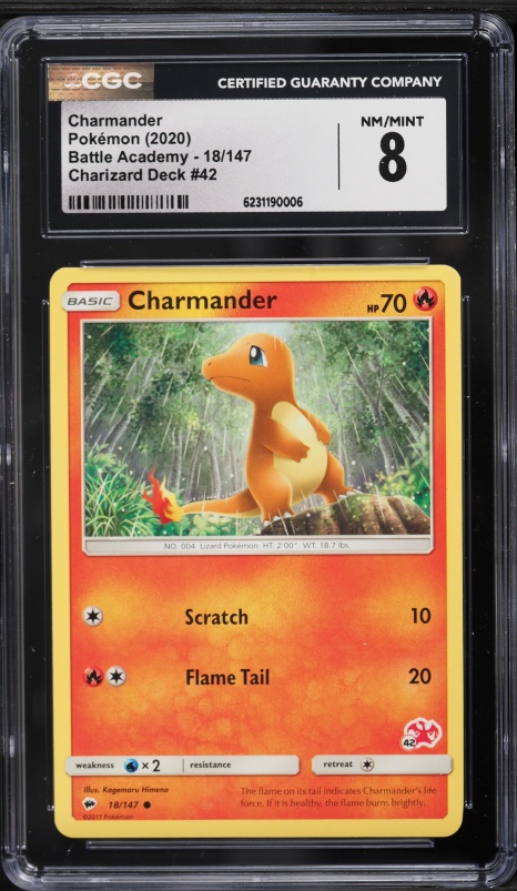 2020 Pokemon Sun & Moon Battle Academy Charizard Deck 42 Charmander #18 CGC 8 NM-MT