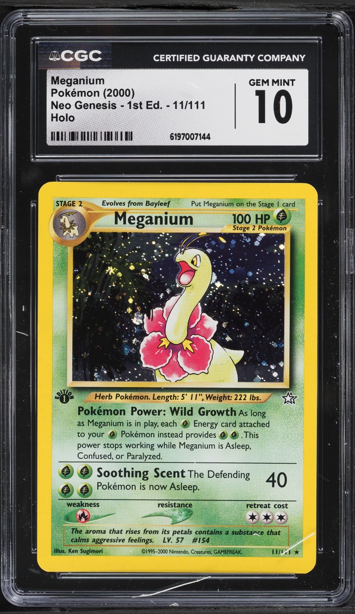 2000 Pokemon Neo Genesis 1st Edition Holo Meganium #11 CGC 10 GEM MINT
