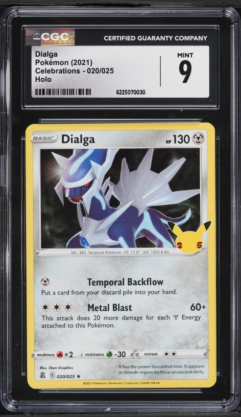 2021 Pokemon Sword & Shield Celebrations Holo Dialga #20 CGC 9 MINT