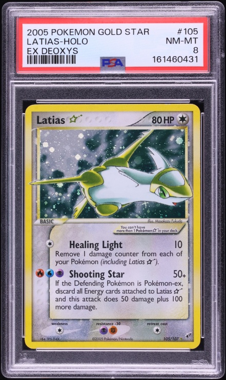 2005 Pokemon EX Deoxys Holo Latias Gold Star #105 PSA 8 NM-MT