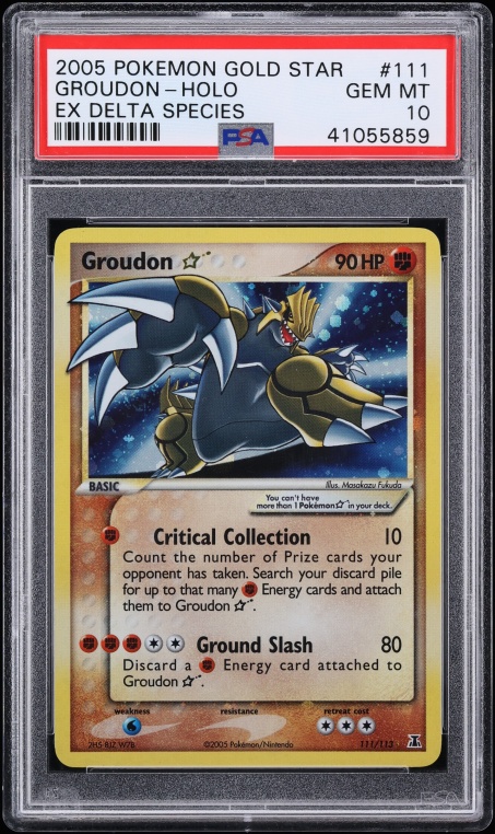 2005 Pokemon EX Delta Species Holo Groudon Gold Star #111 PSA 10 GEM MINT
