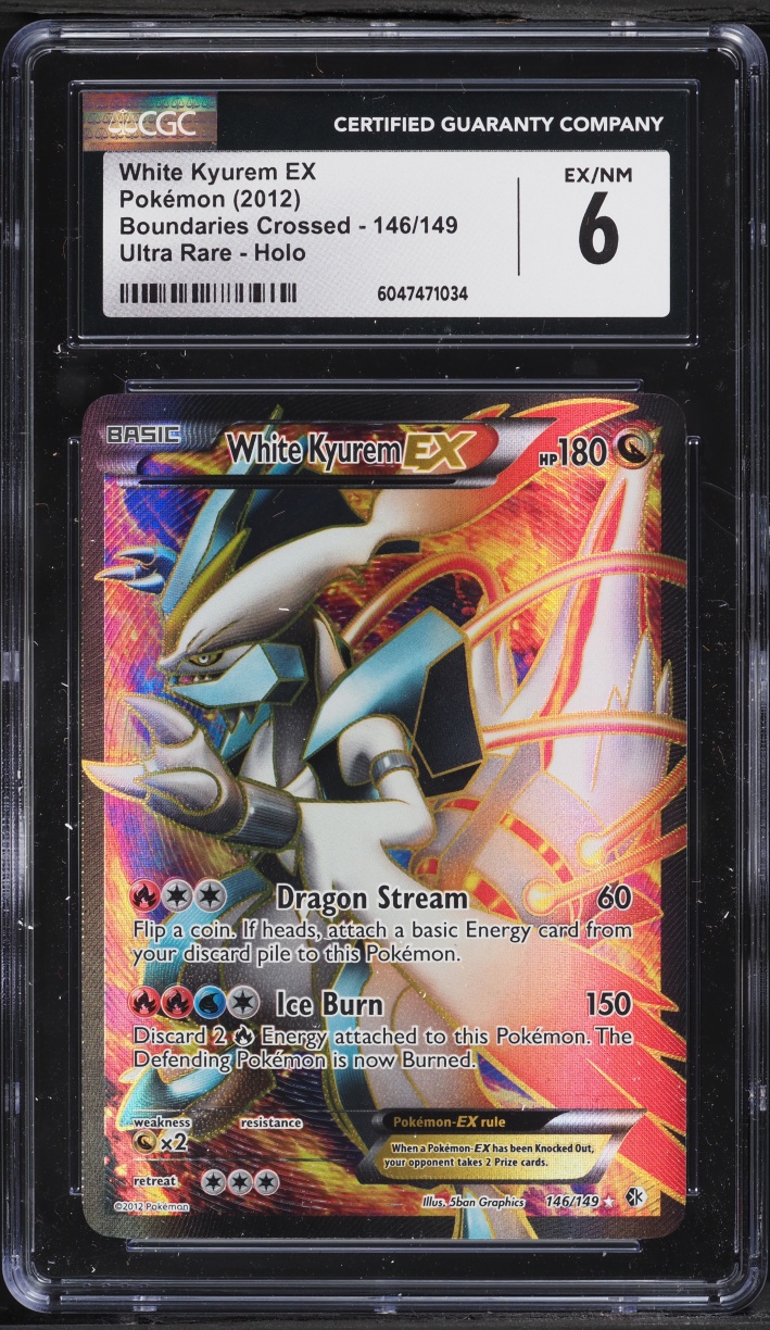 2012 Pokemon BW Boundaries Crossed Full Art White Kyurem EX #146 CGC 6 EXMT