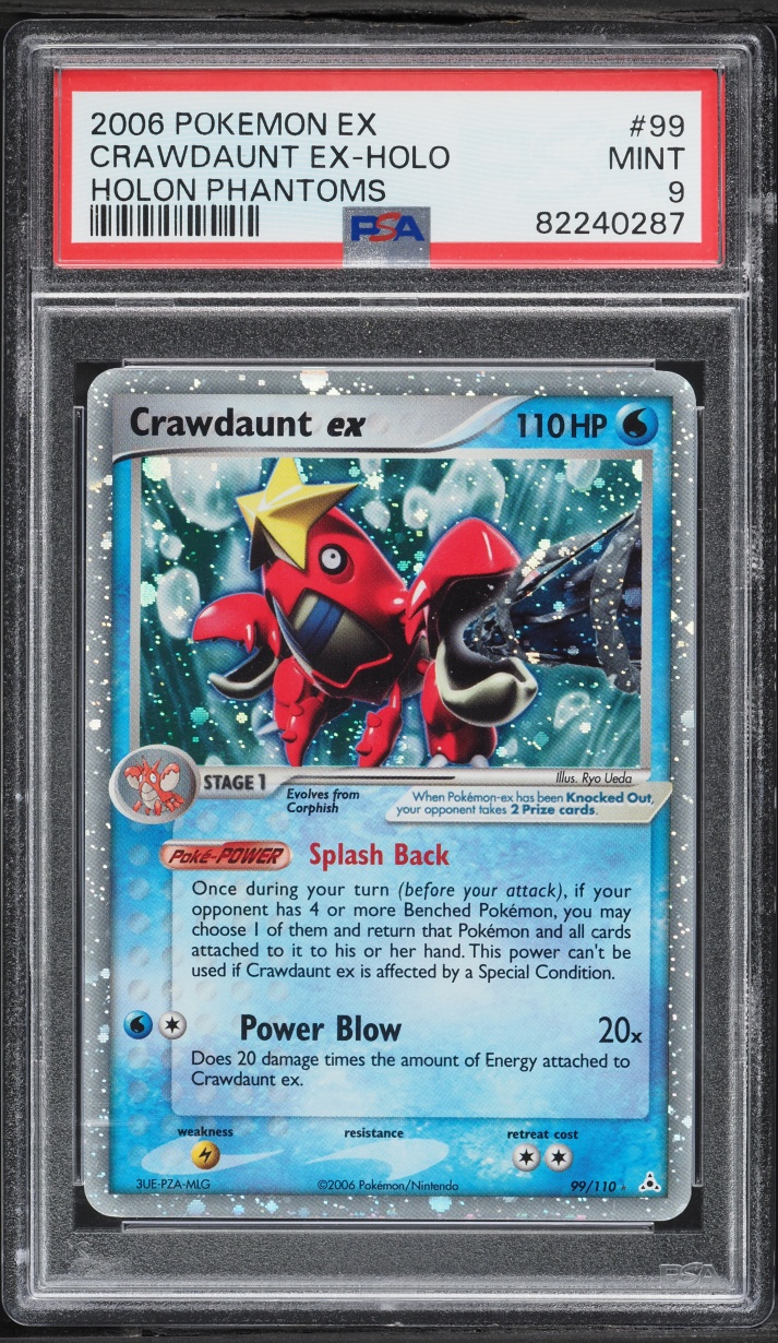 2006 Pokemon EX Holon Phantoms Holo Crawdaunt Ex #99 PSA 9 MINT