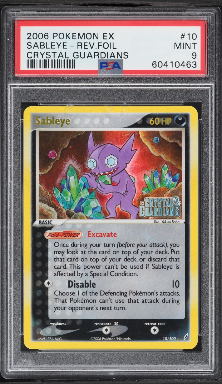 2006 Pokemon EX Crystal Guardians Reverse Holo Sableye #10 PSA 9 MINT