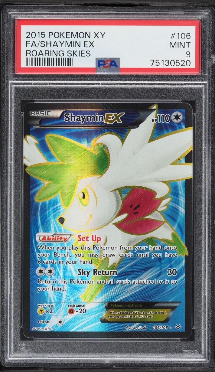 2015 Pokemon XY Roaring Skies Full Art Shaymin EX #106 PSA 9 MINT