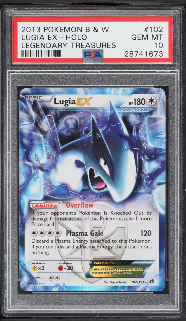 2013 Pokemon Black & White Legendary Treasures Holo Lugia Ex #102 PSA 10 GEM MINT