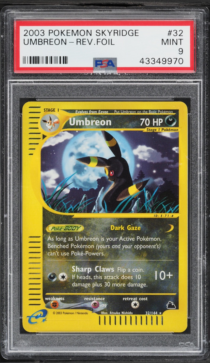 2003 Pokemon Skyridge Reverse Holo Umbreon #32 PSA 9 MINT
