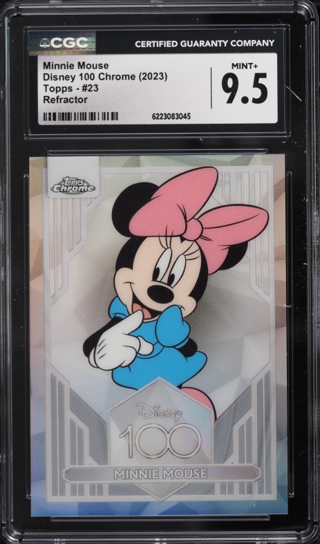 2023 Topps Chrome Disney100 Orange Wave Minnie Mouse /25 #23 PSA 9