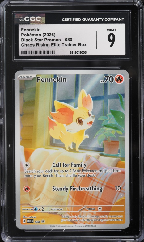 2026 Pokemon Mega Evolution Promo Chaos Rising ETB Full Art Fennekin #80 CGC 9 MINT