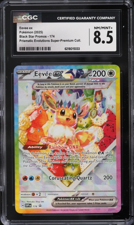 2025 Pokemon SV Promo Prismatic Evolutions Super Premium Full Art Eevee ex #174 CGC 8.5 NM-MT+
