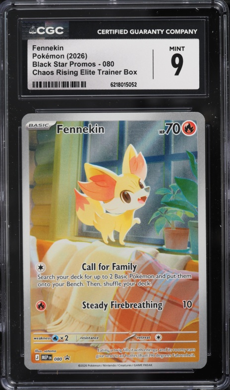 2026 Pokemon Mega Evolution Promo Chaos Rising ETB Full Art Fennekin #80 CGC 9 MINT