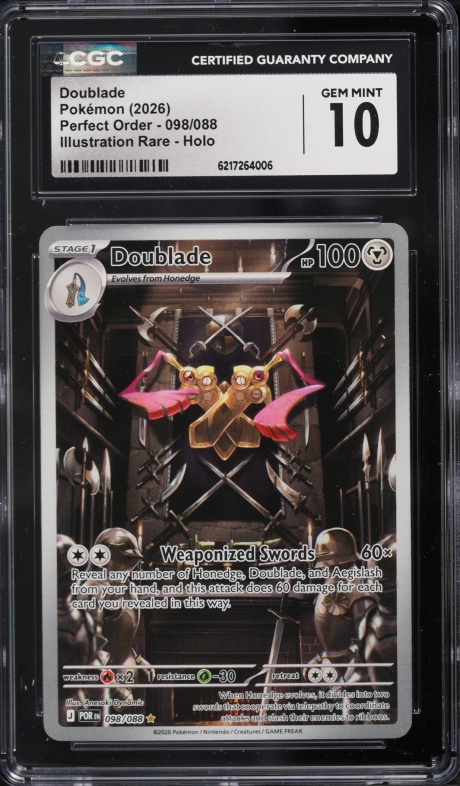 2026 Pokemon Mega Evolution Perfect Order IR Doublade #98 CGC 10 GEM MINT