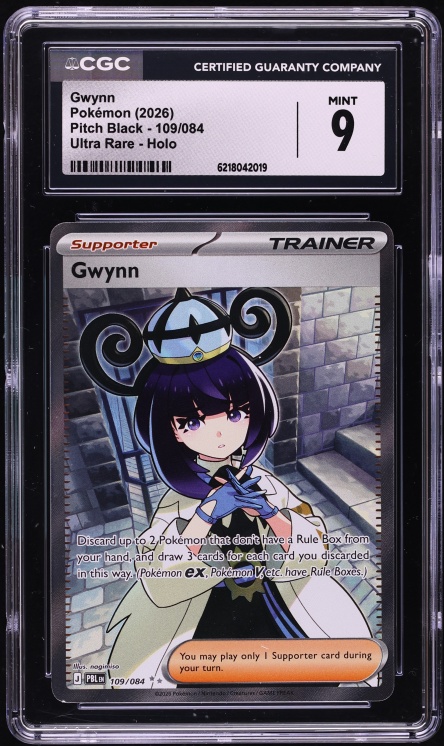 2026 Pokemon Mega Evolution Pitch Black Full Art Gwynn #109 CGC 9 MINT