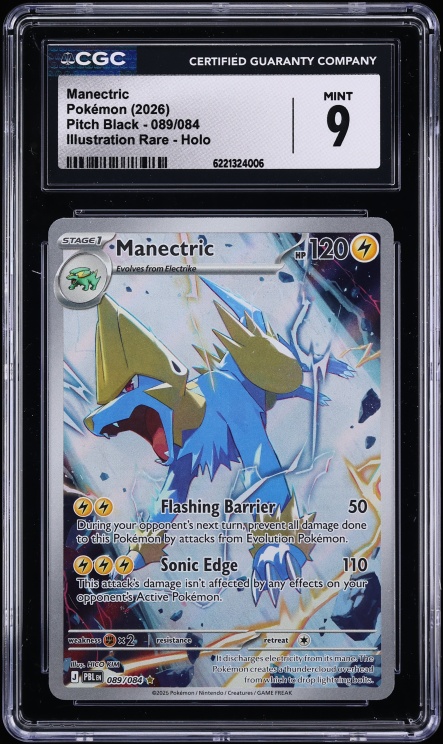 2026 Pokemon Mega Evolution Pitch Black IR Manectric #89 CGC 9 MINT