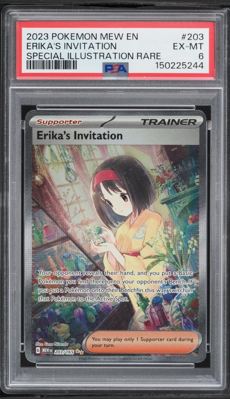 2023 Pokemon Scarlet & Violet 151 SIR Erika's Invitation #203 PSA 6 EXMT