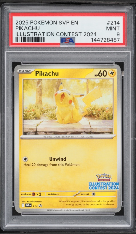 2025 Pokemon Scarlet & Violet Promo Illustration Contest '24 Pikachu #214 PSA 9 MINT