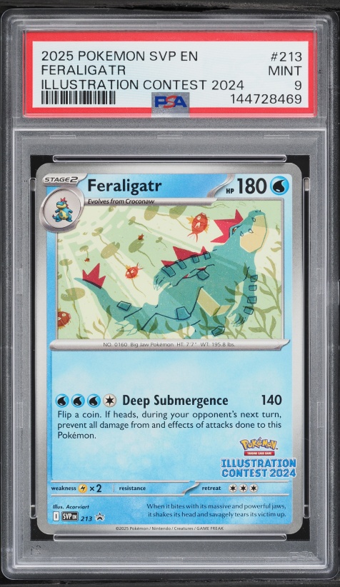 2025 Pokemon Scarlet & Violet Promo Illustration Contest '24 Feraligatr #213 PSA 9 MINT