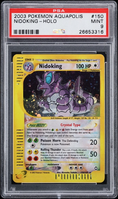 2003 Pokemon Aquapolis Holo Nidoking #150 PSA 9 MINT