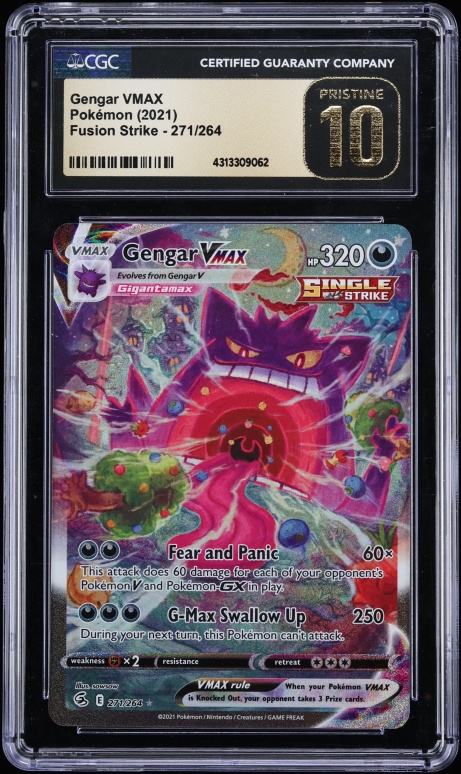 2021 Pokemon Sword & Shield Fusion Strike Full Art Gengar VMAX #271 CGC 10 PRISTINE
