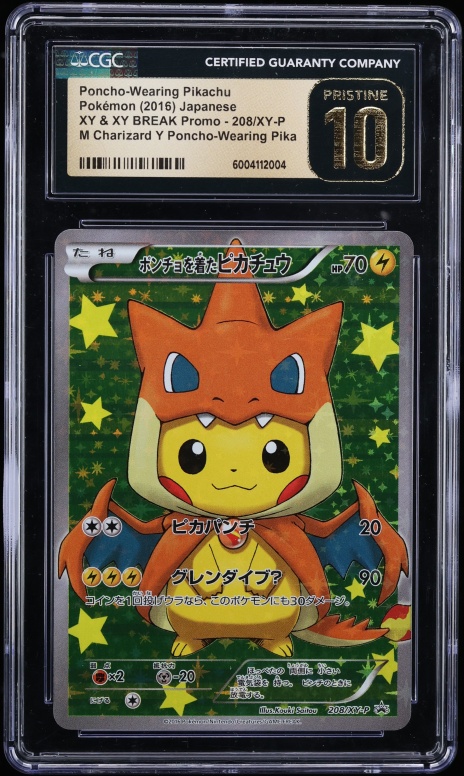 2016 Pokemon Japanese XY Promo Full Art Mega Charizard Y Poncho Pikachu #208 CGC 10 PRISTINE
