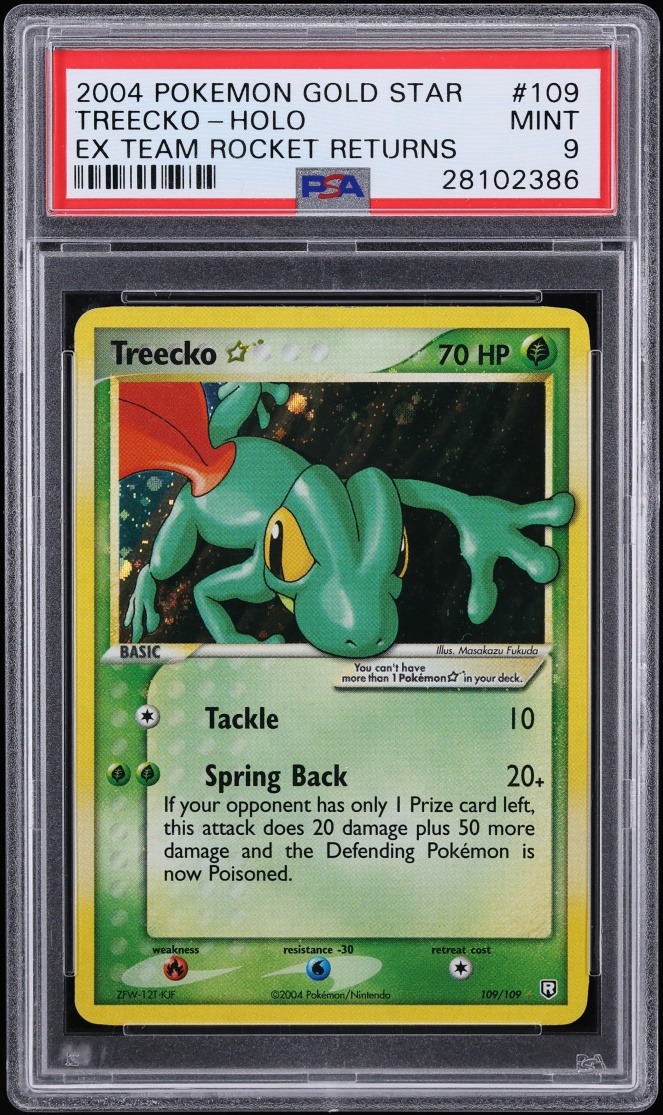 2004 Pokemon EX Team Rocket Returns Gold Star Holo Treecko #109 PSA 9 MINT