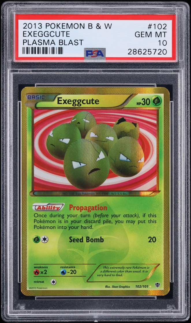 2013 Pokemon Black & White Plasma Blast Holo Exeggute #102 PSA 10 GEM MINT