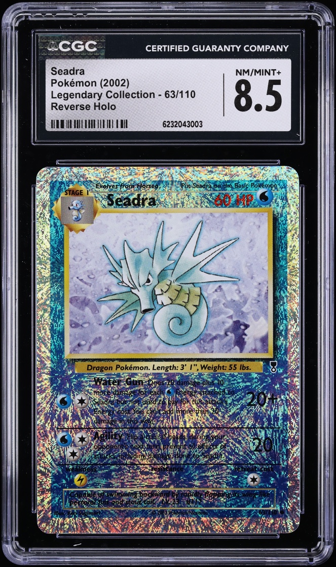 2002 Pokemon Legendary Collection Reverse Holo Seadra #63 CGC 8.5 NM-MT+