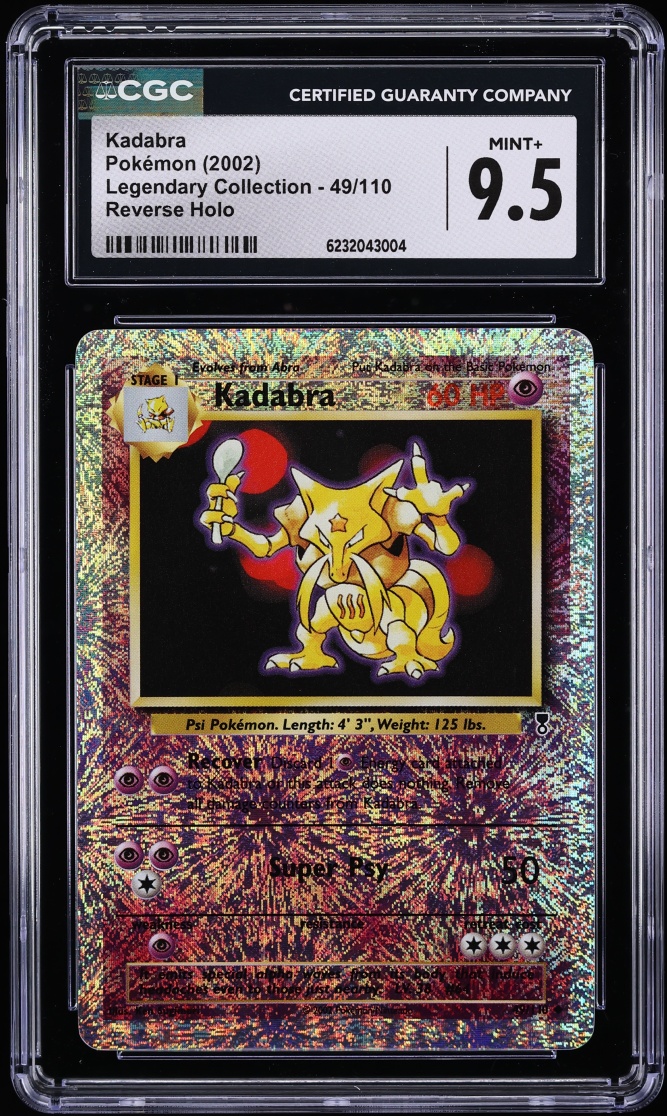 2002 Pokemon Legendary Collection Reverse Holo Kadabra #49 CGC 9.5 MINT+