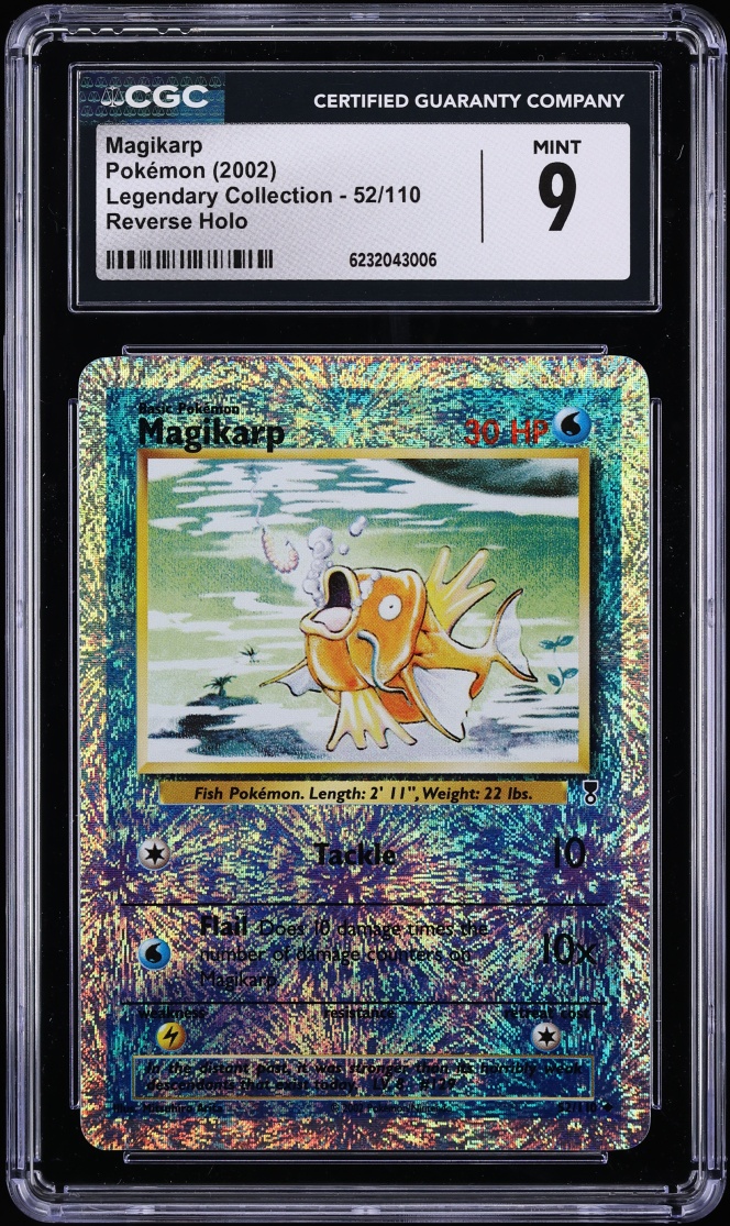 2002 Pokemon Legendary Collection Reverse Holo Magikarp #52 CGC 9 MINT