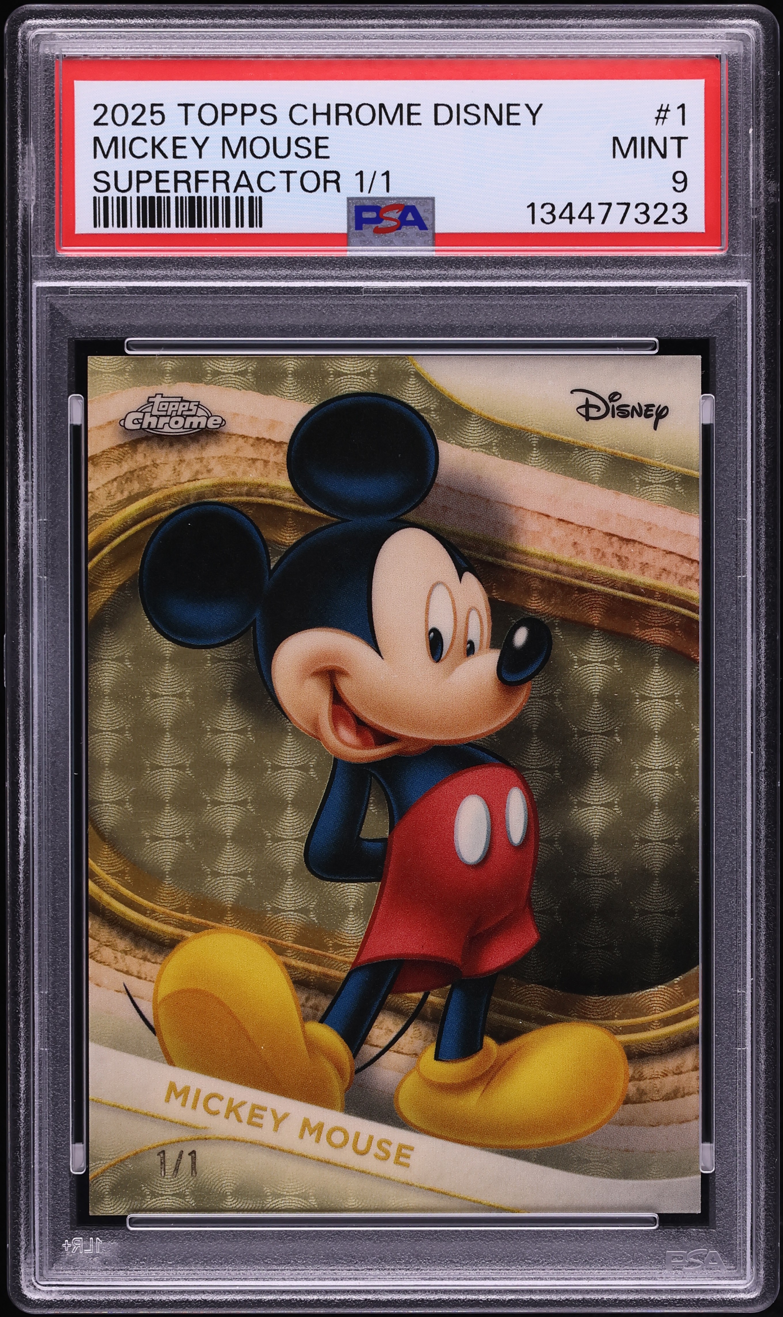 2025 Topps Chrome Disney Superfractor Mickey Mouse 1/1 #1 PSA 9