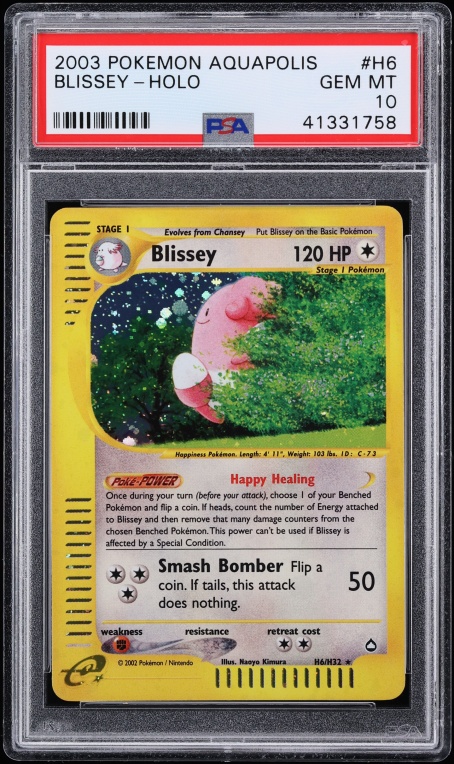 2003 Pokemon Aquapolis Holo Blissey #H6 PSA 10 GEM MINT