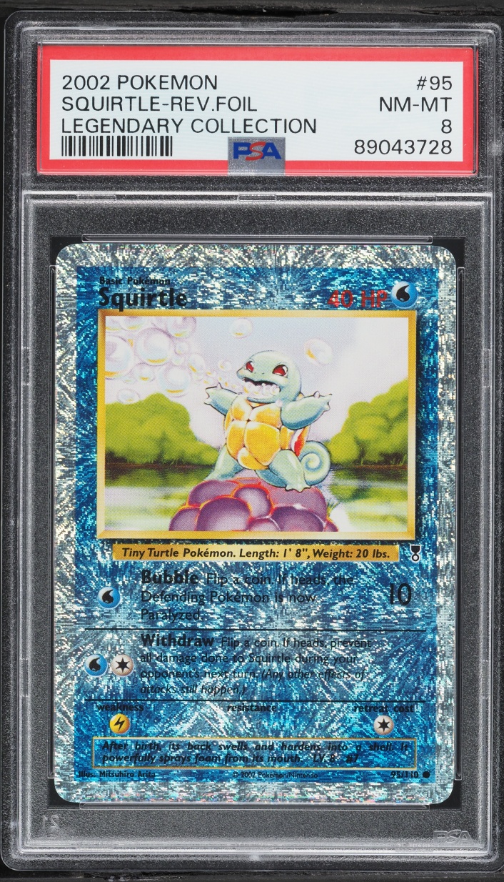 2002 Pokemon Legendary Collection Reverse Holo Squirtle #95 PSA PSA 8 NM-MT