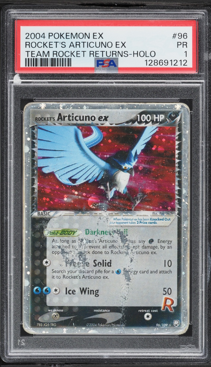 2004 Pokemon EX Series Team Rocket Returns Holo Rocket's Articuno Ex #96 PSA 1 PR