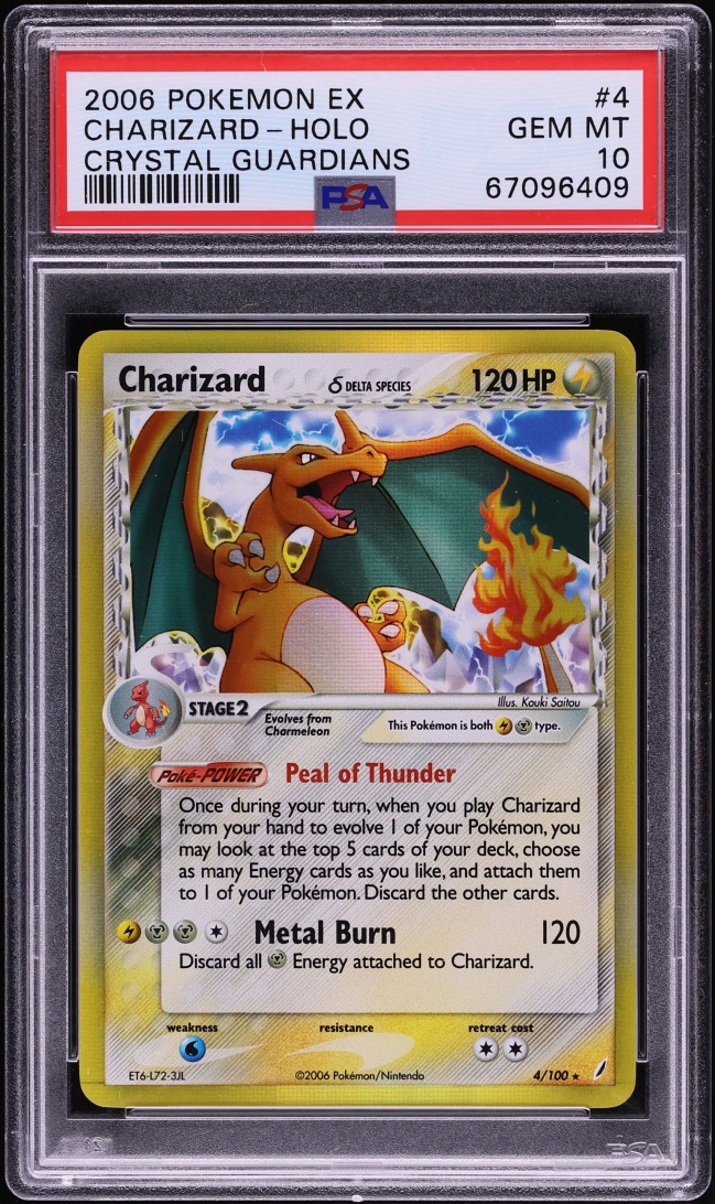 2006 Pokemon EX Crystal Guardians Holo Charizard #4 PSA 10 GEM MINT