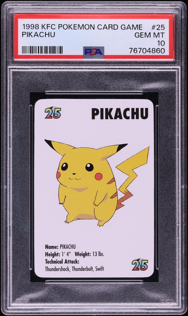 1998 Pokemon KFC Card Game Pikachu #25 PSA 10 GEM MINT