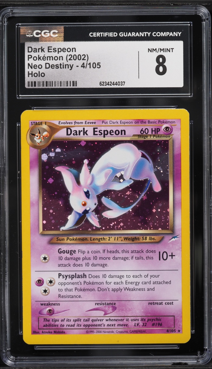 2002 Pokemon Neo Destiny Holo Dark Espeon #4 CGC 8 NM-MT