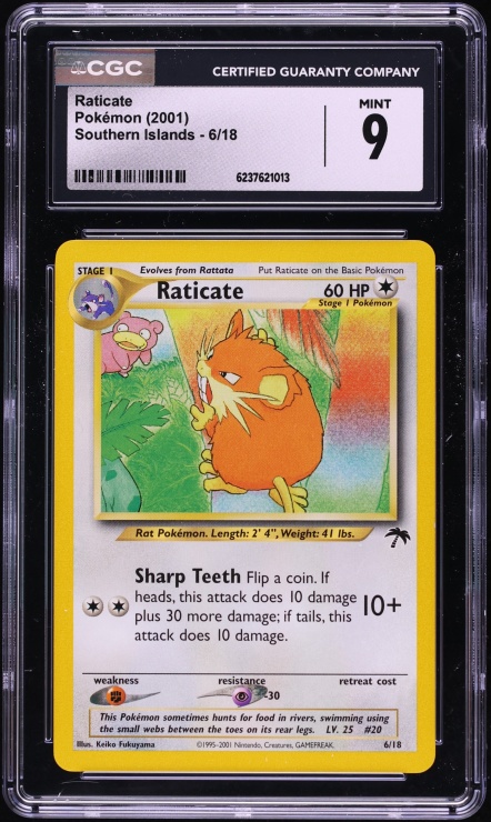 2001 Pokemon Southern Islands Raticate #6 CGC 9 MINT