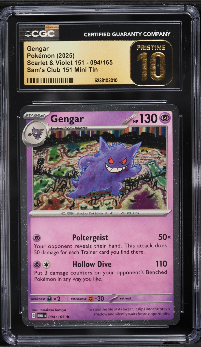 2025 Pokemon Scarlet & Violet 151 Sam's Club Mini Tin Holo Gengar #94 CGC 10 PRISTINE