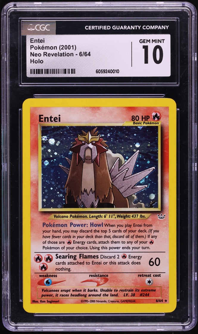 2001 Pokemon Neo Revelation Holo Entei #6 CGC 10 GEM MINT