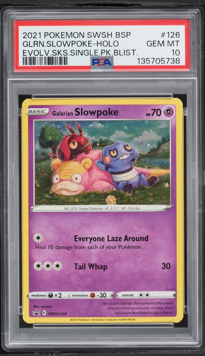 2021 Pokemon SWSH Promo Evolving Skies Holo Galarian Slowpoke #SWSH126 PSA 10 GEM MINT