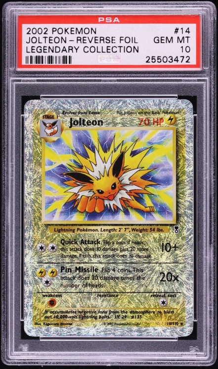 2002 Pokemon Legendary Collection Reverse Holo Jolteon #14 PSA 10 GEM MINT