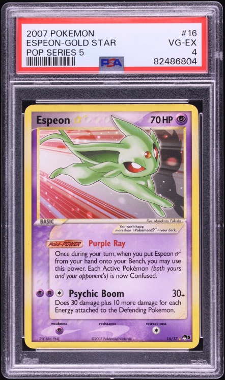 2007 Pokemon EX POP Series 5 Gold Star Holo Espeon #16 PSA 4 VGEX