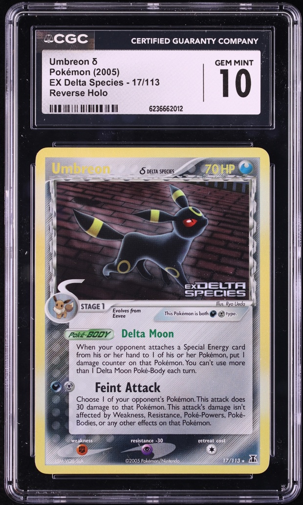 2005 Pokemon EX Delta Species Reverse Holo Umbreon #17 CGC 10 GEM MINT