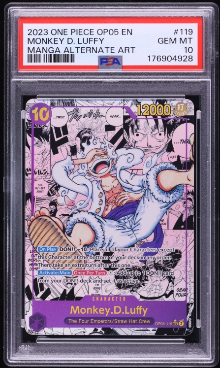 2023 One Piece Awakening Of The New Era SEC Manga Art Monkey D. Luffy #OP05-119 PSA 10 GEM MINT