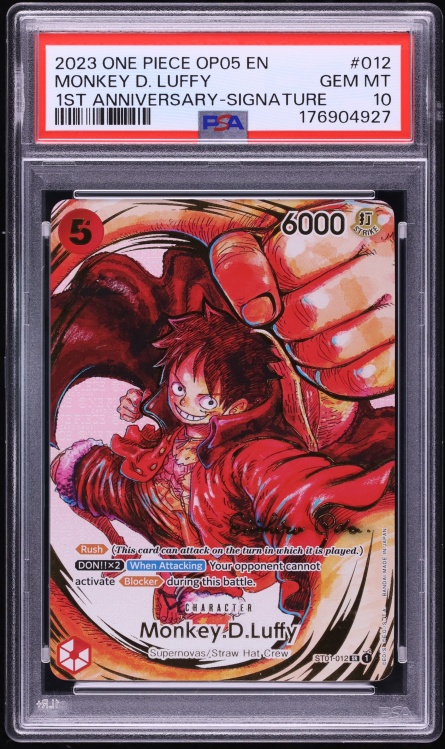 2023 One Piece Awakening New Era 1st Anniversary SR Monkey D. Luffy #ST01-012 PSA 10 GEM MINT