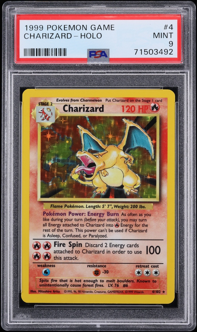 1999 Pokemon Base Set Holo Charizard #4 PSA 9 MINT