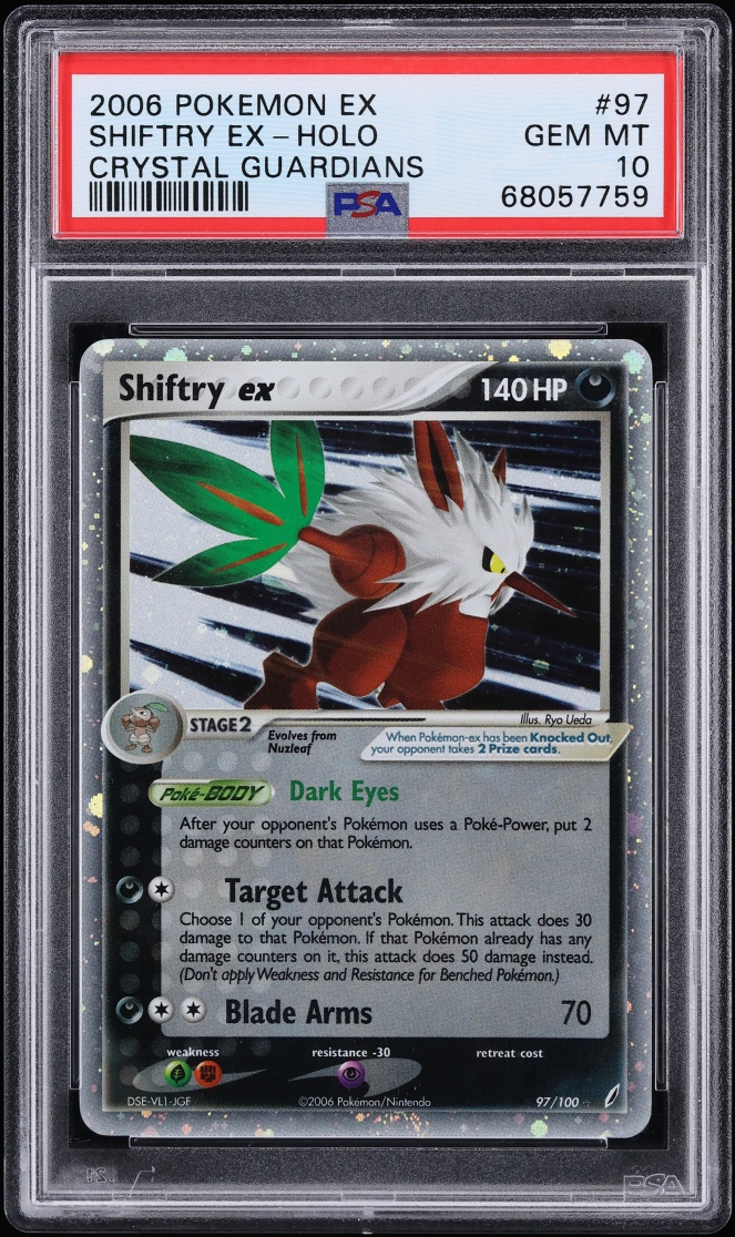 2006 Pokemon EX Crystal Guardians Holo Shiftry Ex #97 PSA 10 GEM MINT