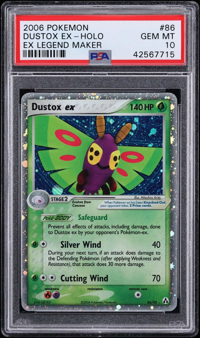 2006 Pokemon EX Legend Maker Holo Dustox EX #86 PSA 10 GEM MINT