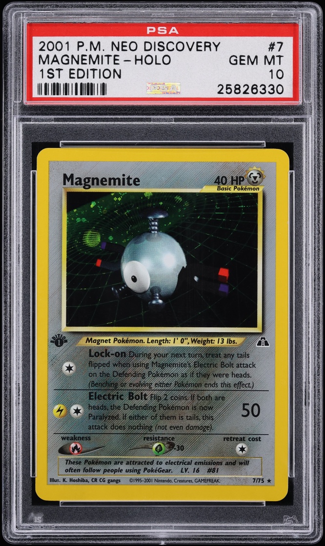 2001 Pokemon Neo Discovery 1st Edition Holo Magnemite #7 PSA 10 GEM MINT